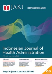 Image of JURNAL ARS : ADMINISTRASI KESEHATAN INDONESIA (JAKI) VOL 8 NO 1